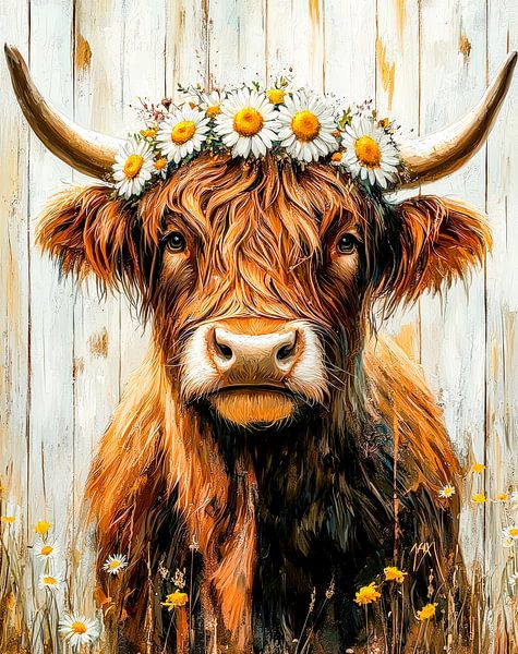 Kuh-Zauber - Blütenkranz im Sonnenschein von Klaus Tesching - Art-AI