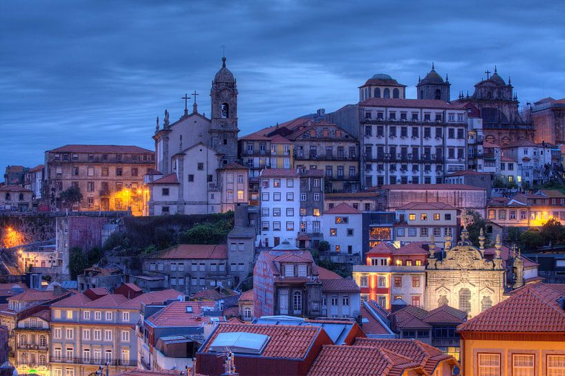 Old town at dusk, Porto, District of Porto, Portugal, Europe by Torsten Krüger