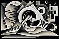 Abstrakte Formen in schwarz und weiß #4