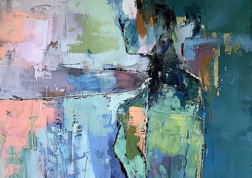 Abstract portret van Abstract Schilderij