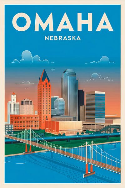 Omaha, Nebraska by Poster Art Shop