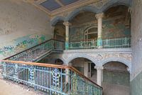 The stairwell of a hospital