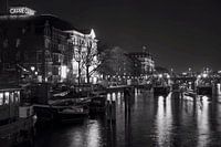 Photo du soir d'Amsterdam avec vue sur le Carre et le canal
