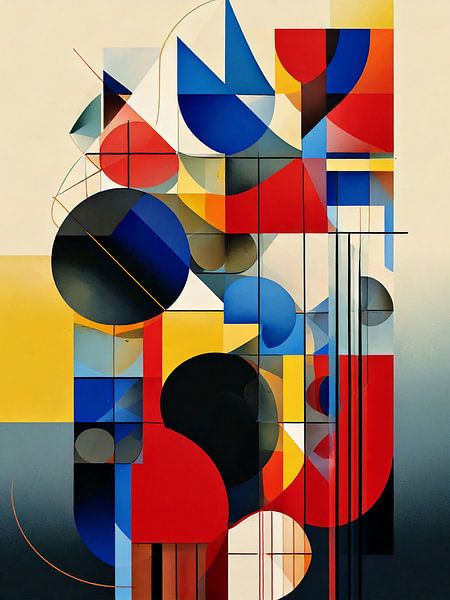Mid-Century Geometrisch Abstract Paneel van Ini Rendybovi