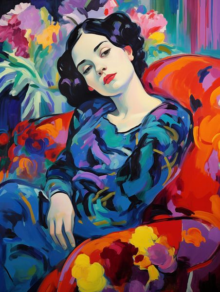 Die Zuhörerin | Inspiriert vom Fauvismus von Frank Daske | Foto & Design