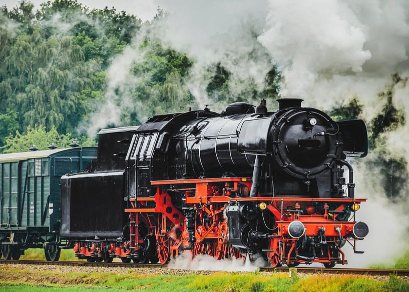 Old steam train driving through the countryside by Sjoerd van der Wal Photography