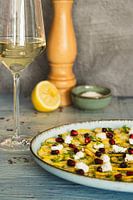 Food picture yellow courgette carpaccio