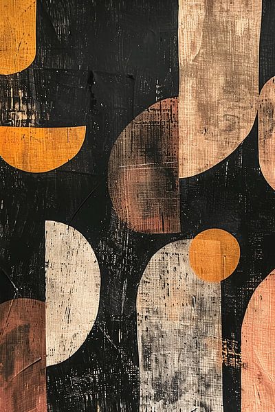 Abstract kunstwerk in aardetinten van haroulita