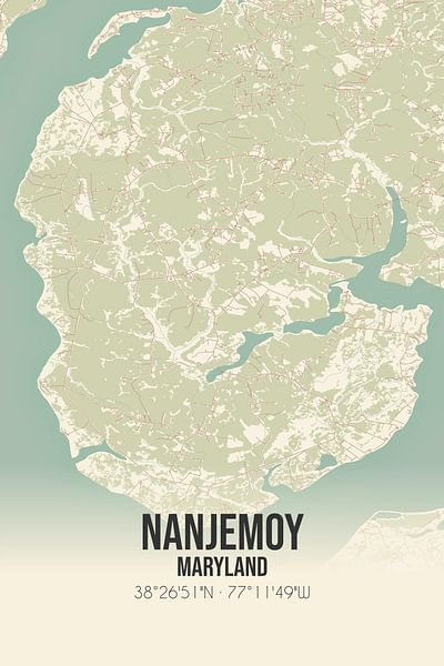 Alte Karte von Nanjemoy (Maryland), USA. von Ortsdrucke