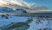 Plage d'Unstad, îles Lofoten en Norvège