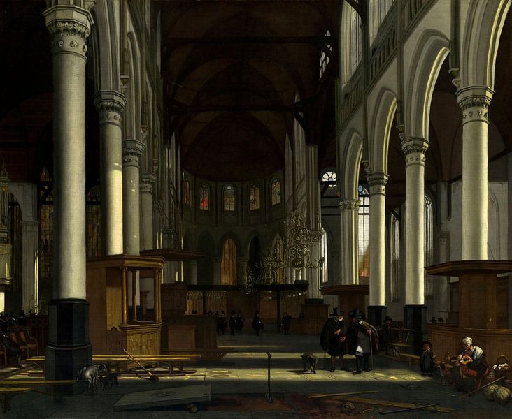 Das Innere der Oude Kerk, Amsterdam, Emanuel de Witte von Meisterhafte Meister