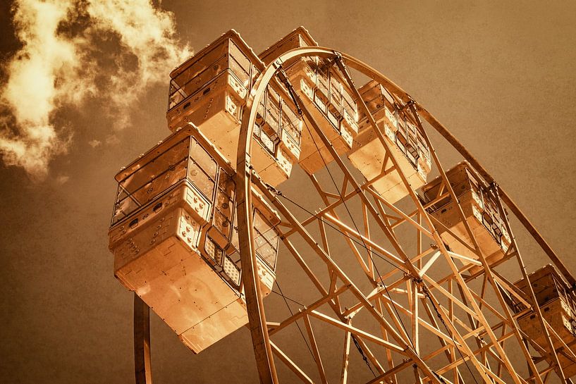 Grande roue - Golden Retro Fine Art par Andreea Eva Herczegh