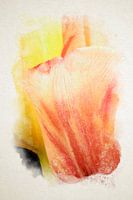 Two tulips in intimate embrace, captured in watercolour