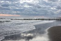 Sunset on beach Westenschouwen