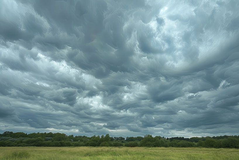 prairie avec un paysage nuageux spectaculaire par Egon Zitter