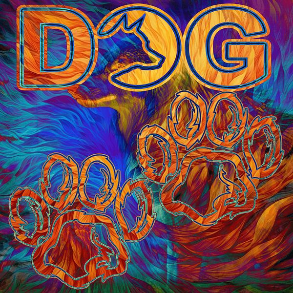 Joie à quatre pattes - Impression sur toile carrée pour les passionnés de chiens | Adler &amp;amp ; Co. par ADLER & Co / Caj Kessler