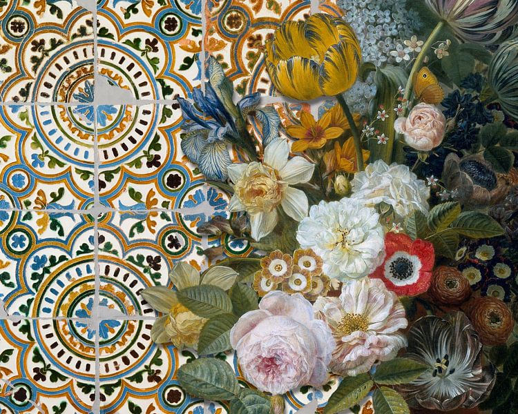 the Beauty of Flowers on Tiles par Marja van den Hurk