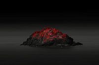 Fels in der Brandung - rot