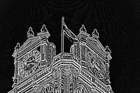 Grote Kerk avec drapeau Dordrecht