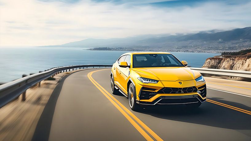 Yellow powerful Lamborghini Urus by PixelPrestige