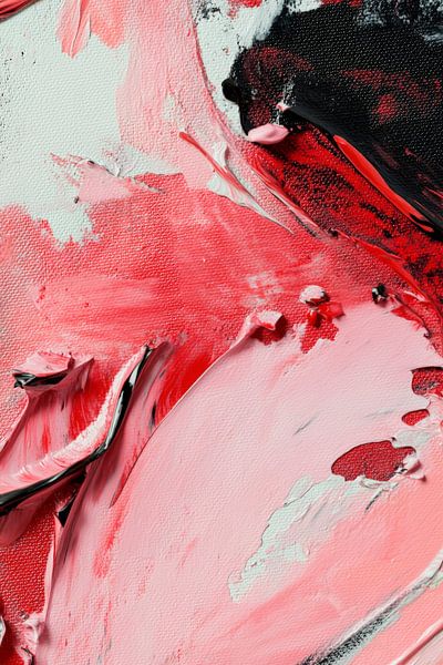 Abstracte explosie van kleuren in rood en wit van Poster Art Shop
