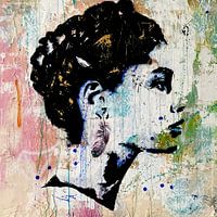 Buntes, modernes und abstraktes Frauenporträt