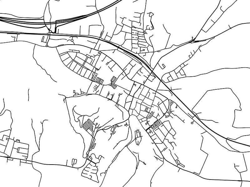Karte von Valkenburg in Schwarz ud Weiss von De Kaartenwinkel