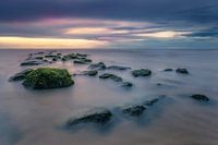 Coucher de soleil sur les rochers