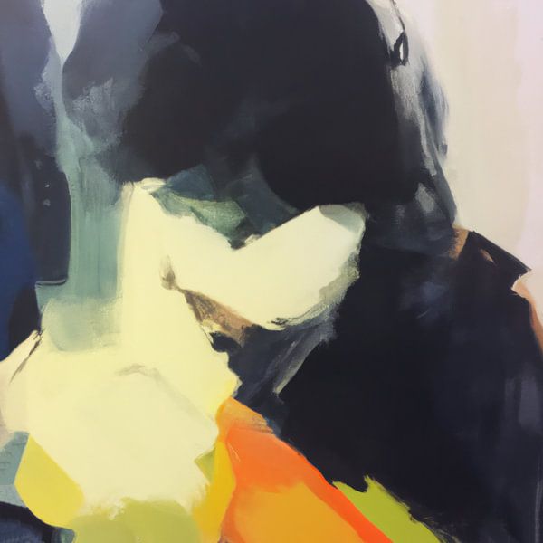 Modern abstract schilderij &quot;warm glow&quot; van Studio Allee