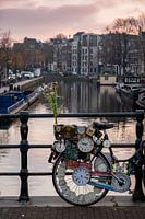 Bicycle with bells on the Amsterdam canals