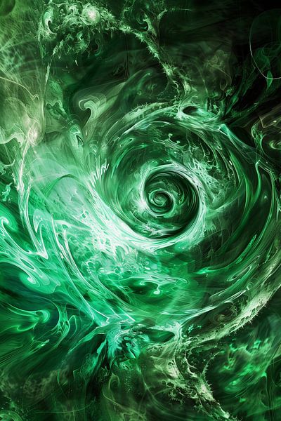 Tourbillon énergétique en vert émeraude par artefacti