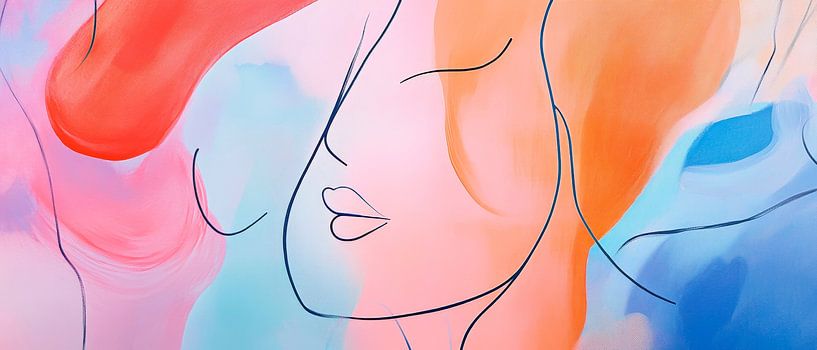 Abstract colours and facial contours by Poster Art Shop