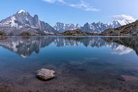 Reflections Mont Blanc massif at Lac Blanc