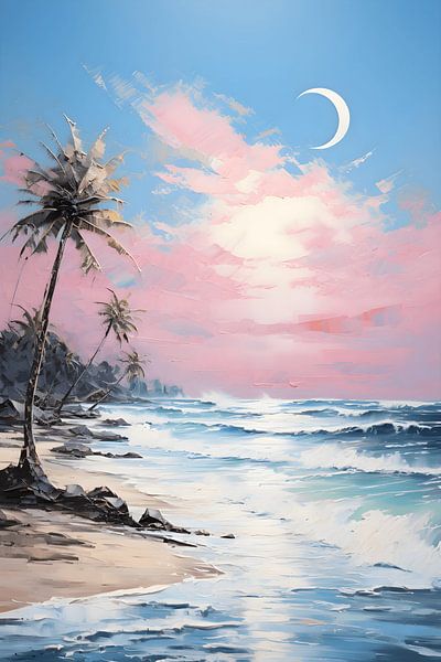 Strand und Halbmond von NJ Midnight Studio