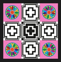 Anunnaki Cross UFO Pink Black & White Multicolor