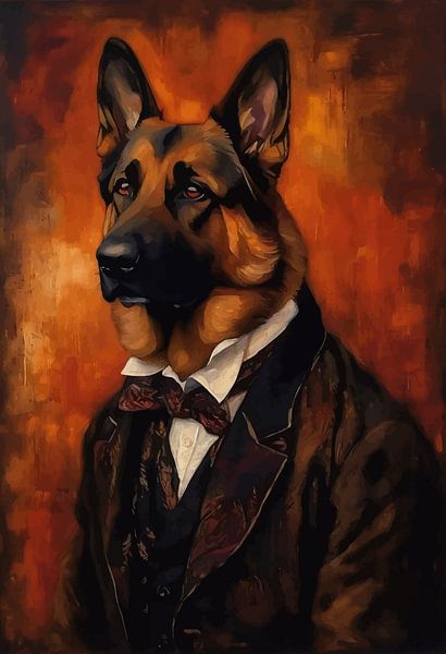 Chien de berger allemand en robe victorienne par MIROKKU