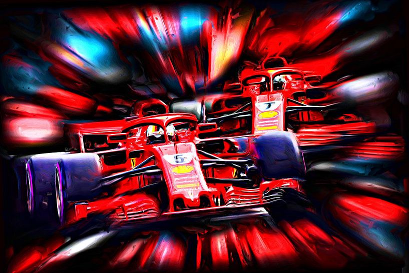 Teammates 2018 - Sebastian Vettel #5 and Kimi Räikkönen #7 van DeVerviersBelgium