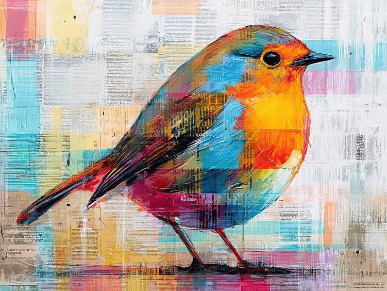 Oiseau coloré par Peinture Abstraite