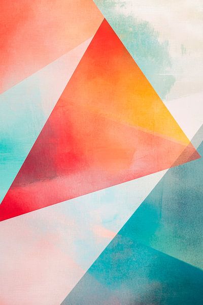 Formes géométriques colorées et aquarelle par Poster Art Shop