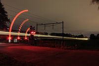 Arbres de chemin de fer dans l'obscurité, Velp Gld