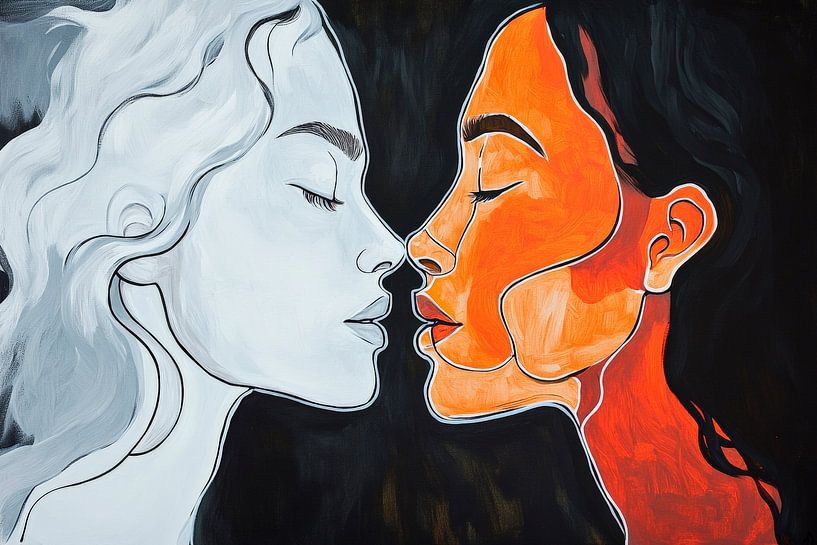 Dualité de la beauté - Un jeu de visages par Poster Art Shop