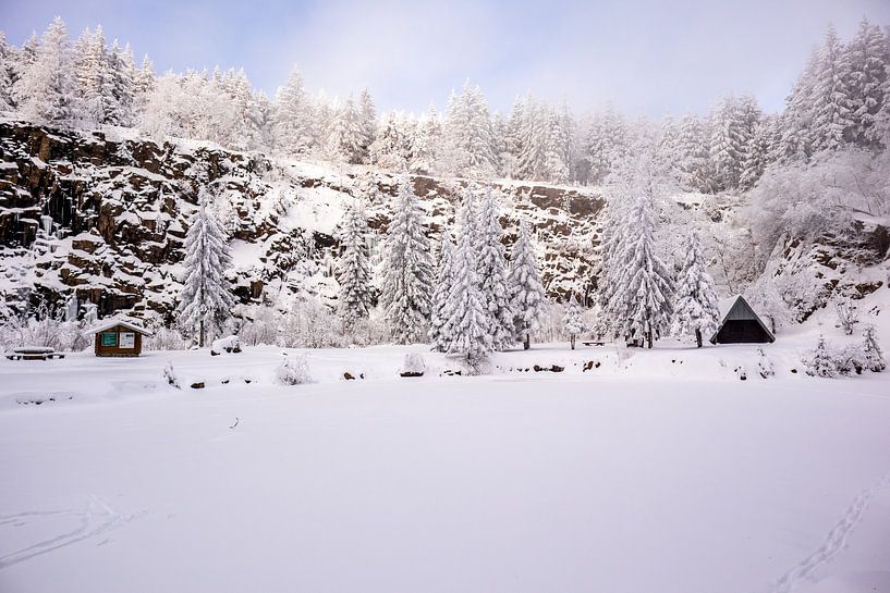 Tour de ski de fond par un temps impérial dans la forêt enneigée de Thuringe près de Floh-Seligenthal - Thuringe - Allemagne par Oliver Hlavaty