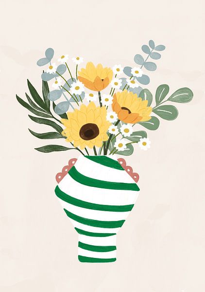 Blumenstrauß aus Sonnenblumen und Gänseblümchen von Katarzyna Gąsiorowska