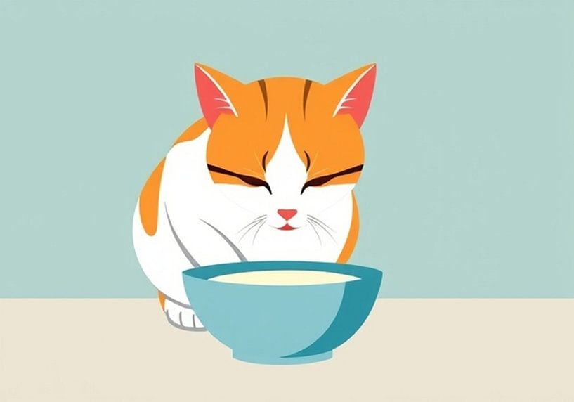 cat drinks milk from bowl. by J.a Dijkstra