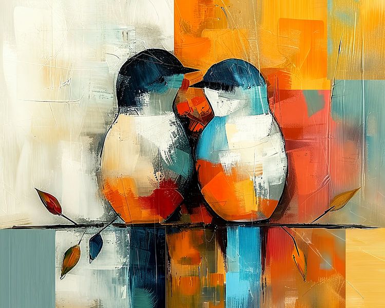 Vogel | Fröhlich von Abstraktes Gemälde