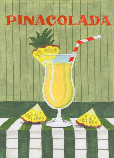 Still life Summer Pinacolada Cocktail bright colours by Caroline Bonne Müller