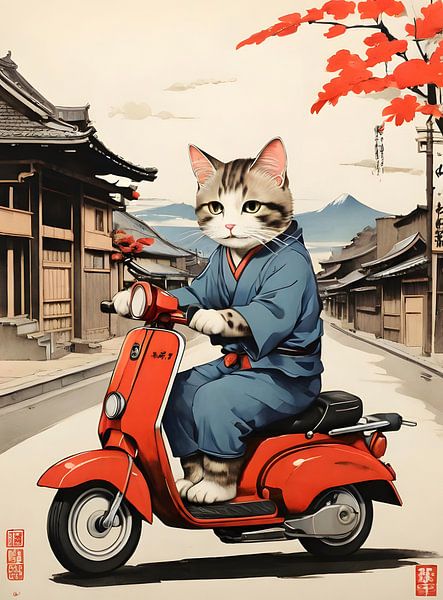 Katze reitet Scooter von VISHAKATIAR