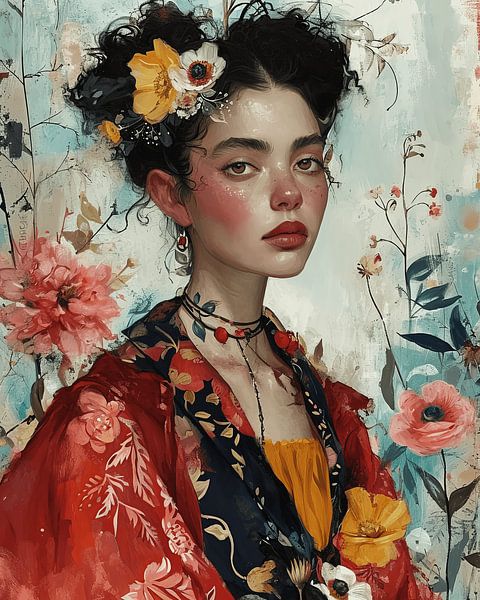 Modernes Porträt, Mode-Illustration von Carla Van Iersel