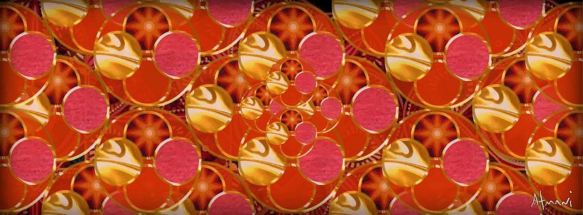 Mozaique or et rouge par Atmani Blok