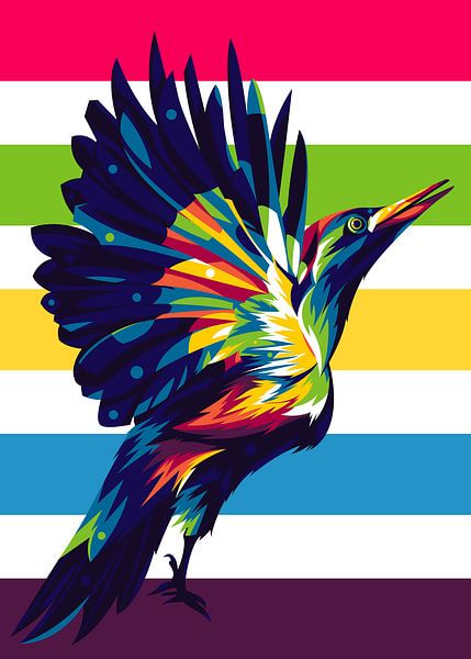 The Woodpecker in Pop Art Style by Lintang Wicaksono